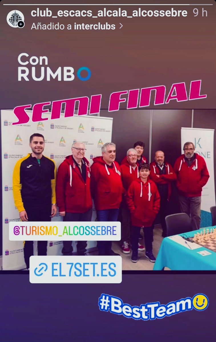 eviiiiiik (@evayoutuber) on Twitter photo #chessconnectsus
✌️🙂
<a href="/facvescacs/">FACV</a>
@antonio_estrela
<a href="/AlcAjuntament/">AjuntAlcalàAlcosseb</a>
<a href="/alcossebre_tur/">Turismo Alcossebre</a>
<a href="/capakhine/">Luis Fernández Siles</a>
<a href="/leontxogarcia/">Leontxo García</a> #chessconnectsus
✌️🙂
<a href="/facvescacs/">FACV</a>
@antonio_estrela
<a href="/AlcAjuntament/">AjuntAlcalàAlcosseb</a>
<a href="/alcossebre_tur/">Turismo Alcossebre</a>
<a href="/capakhine/">Luis Fernández Siles</a>
<a href="/leontxogarcia/">Leontxo García</a>
