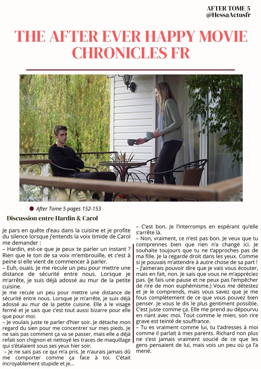 Afterbtschroni1's tweet photo. Afternators, voici les chroniques françaises se référant à #AfterChapitre4 avec les passages du livre correspondant aux passages du film. https://t.co/2lDxrH0JaU