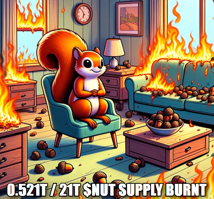 🔥 0.521T / 21T $NUT SUPPLY BURNT to mint $NUTS #NFT! 🔥

🐿️ Step by step, the NUTS fam grows bigger... while $NUT gets scarcer! 🐿️

💥 Join the NUTS fam &amp; mint yours now:
🌐 nuts.family/en/#mint

#69challenge #aPostAday #S01E34 #Crypto #Memes #Memecoin #Nutcoin