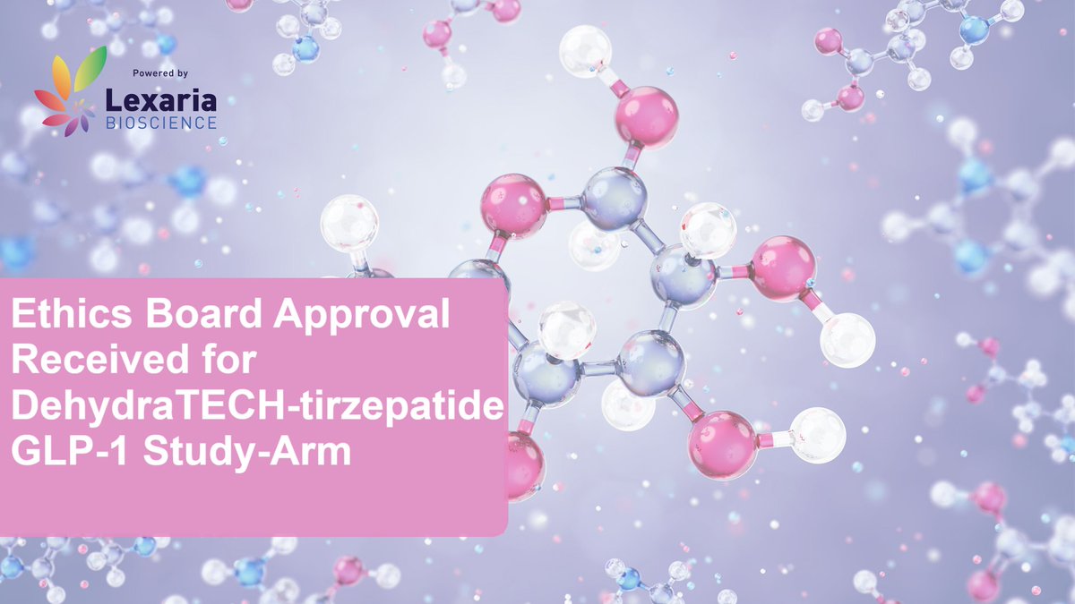 Ethics Board Approval Received for DehydraTECH-tirzepatide GLP-1 Study-Arm

lexariabioscience.com/2025/02/24/eth…

$LEXX #markets #stocks #stockmarket #investing #stockmarketnews #trading #weightloss #weightlossmeds #weightlossmedications #weightlossmanagement #glp1 #loseweight #diabetes