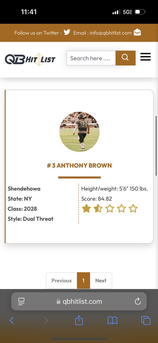 blessed to be ranked #3 qb in newyork