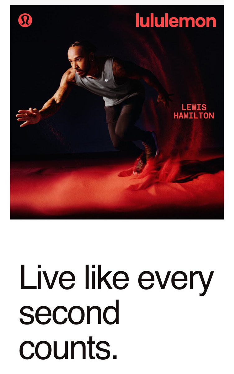 Wow! Best clothing to have💪. Nice #Lululemon you have a champion here. <a href="/LewisHamilton/">Lewis Hamilton</a>
