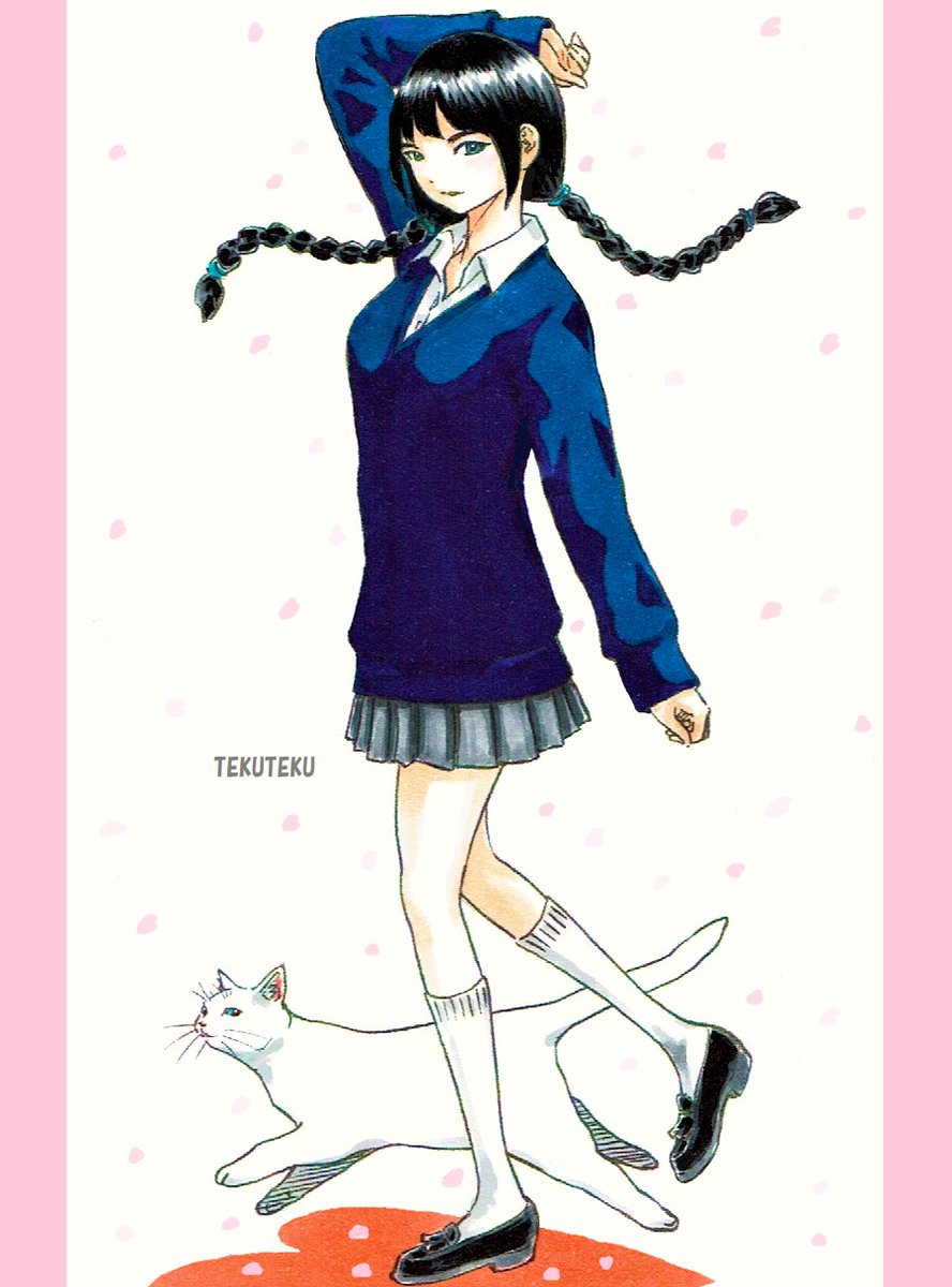「#猫好き  」|TEKUTEKUのイラスト