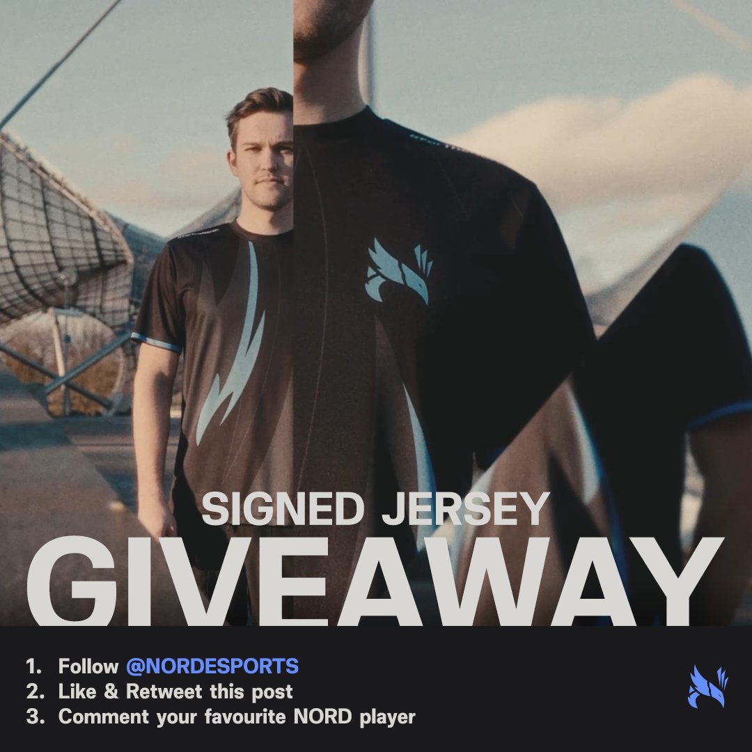 NORD Esports (@nordesports) on Twitter photo SIGNED JERSEY GIVEAWAY 🥳
Win a jersey worn during finals weekend & signed by all our players! ✍️
To participate, all you need to do is follow us <a href="/NORDEsports/">NORD Esports</a>, ♥️ &🔄this post & comment your favourite NORD player, whose jersey you will get!
More info in replies👇 SIGNED JERSEY GIVEAWAY 🥳
Win a jersey worn during finals weekend & signed by all our players! ✍️
To participate, all you need to do is follow us <a href="/NORDEsports/">NORD Esports</a>, ♥️ &🔄this post & comment your favourite NORD player, whose jersey you will get!
More info in replies👇