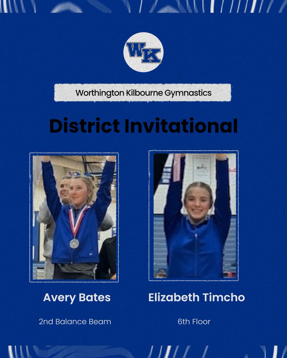 Congrats freshmen Avery and Elizabeth for placing at the District Invitational!🐾💙🤸🏽‍♀️