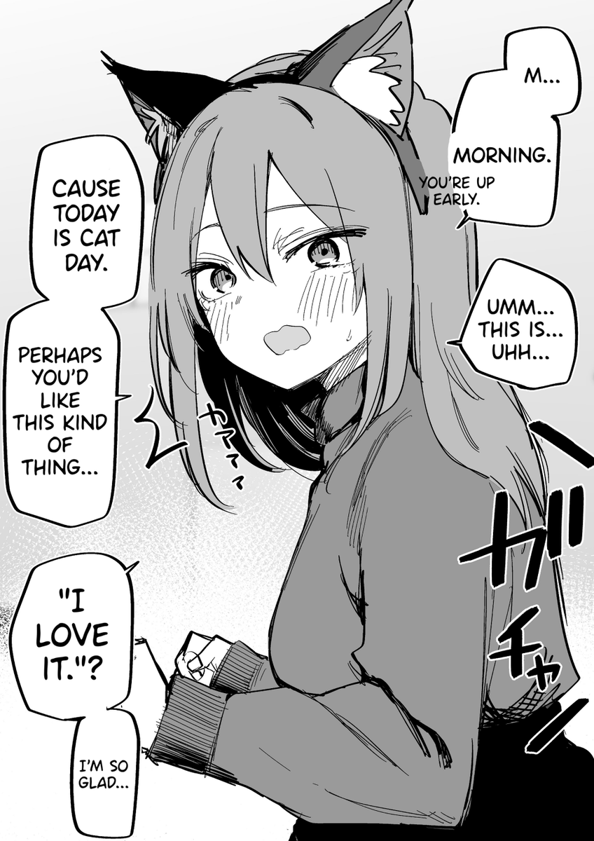 English version! [Cat day with my girlfriend, who used to be covered in bruises.] 
