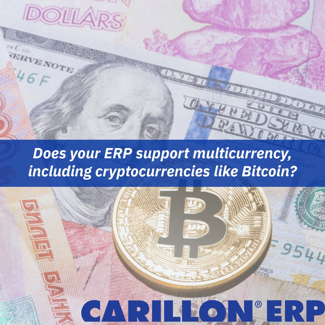 CarillonERP's tweet image. 💱 Does Your ERP Support Multicurrency and Cryptocurrencies Like Bitcoin?
With Carillon ERP, it does! 🌍💸 Now is the time to upgrade your ERP game!

📞 Connect with Isabella at 972-454-4573 today to learn more.

#CryptoReady #MulticurrencySupport #CarillonERP #ERPThatDelivers