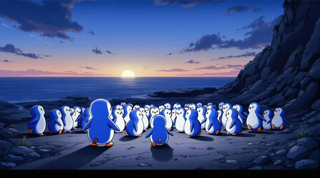 Yakamit 🐧 (@cryptoyakamit) on Twitter photo A Pudgy Poem (Lore of the Rogs)
In distant times, when summer waned, 
A penguin tribe, both bold and famed, 
Took root beneath a twilight sky, 
The flightless birds were ready to fly.
(1/11) A Pudgy Poem (Lore of the Rogs)
In distant times, when summer waned, 
A penguin tribe, both bold and famed, 
Took root beneath a twilight sky, 
The flightless birds were ready to fly.
(1/11)