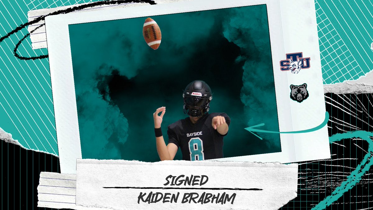 Bayside Bears Football (Palm Bay, FL) (@baysidebears1) on Twitter photo Congratulations to senior QB <a href="/kaiden_brabham1/">Kaiden Brabham</a> he will be signing his letter of intent to further his education and football career <a href="/StThomasUniv/">St. Thomas University</a> . #WEOVERME Congratulations to senior QB <a href="/kaiden_brabham1/">Kaiden Brabham</a> he will be signing his letter of intent to further his education and football career <a href="/StThomasUniv/">St. Thomas University</a> . #WEOVERME