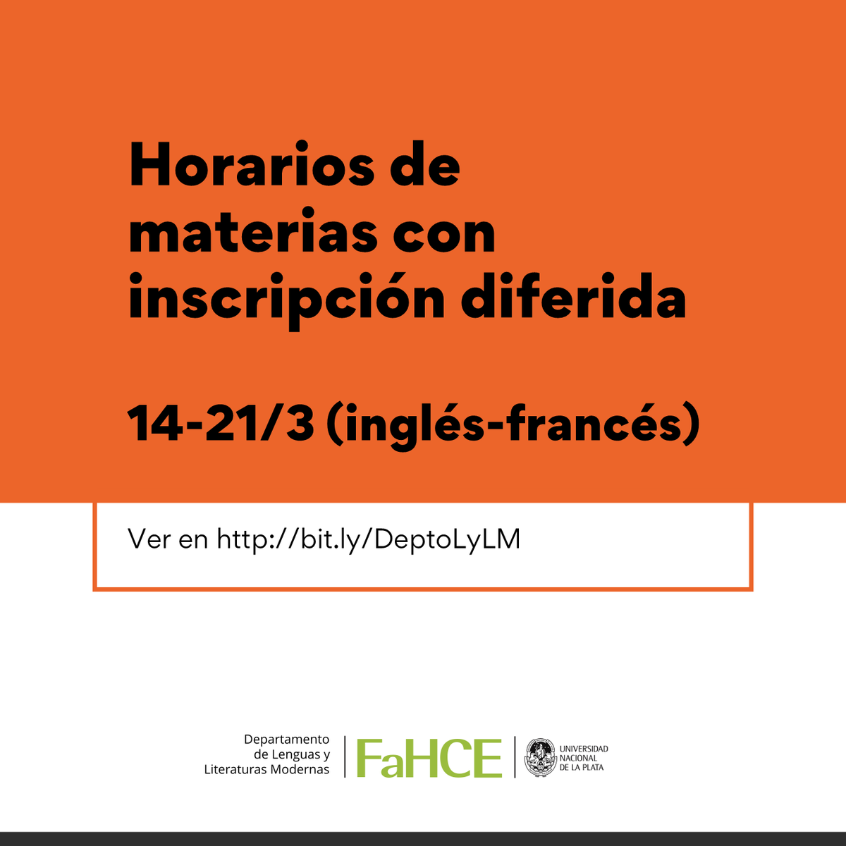 deptolylm's tweet photo. Horarios de materias de inglés y francés con inscripción diferida
Inscripción: 14-21/3

Ver materias y horarios en https://t.co/y3xuDuHxVO https://t.co/OpdQGo9rWm