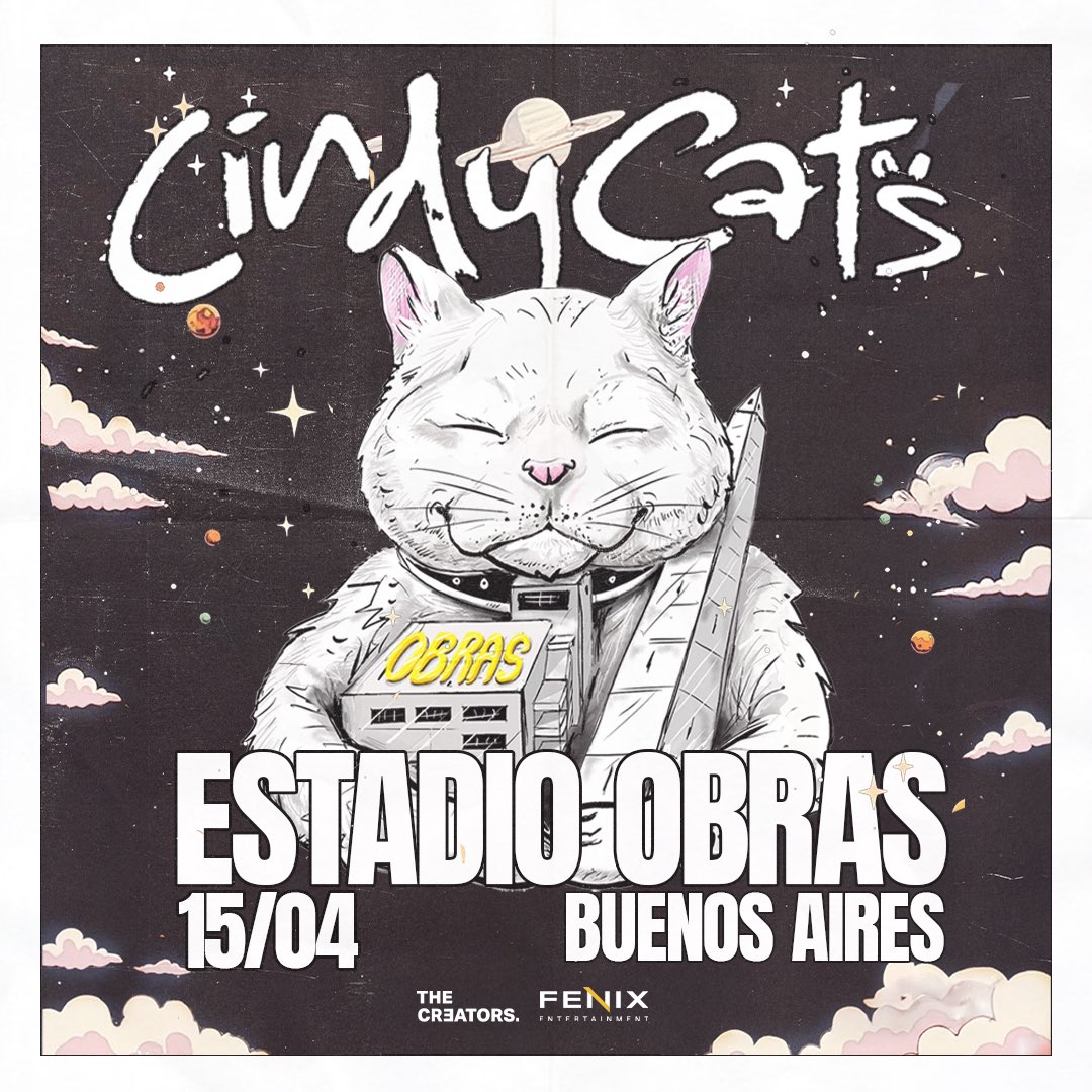 Cindy Cats en Obras - Estadio Obras Sanitarias ticketing.coolco.io/tickets-ar/es/… 

#CindyCatsEnObras