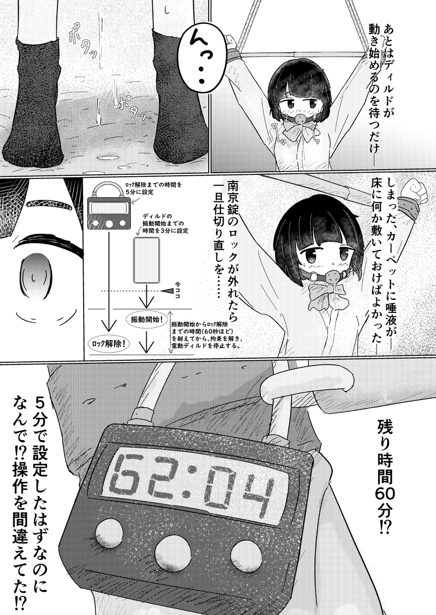 O_hagehoge's tweet photo. 休みの日に自縛プレイする女の子の漫画（2/3） https://t.co/xmlZiFbERu