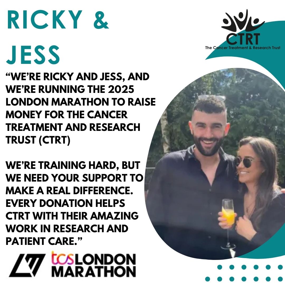 The Cancer Treatment and Research Trust (@ctrtrust) on Twitter photo The amazing brother and sister duo Ricky and Jess Wright who will be running in the 2025 <a href="/LondonMarathon/">TCS London Marathon</a> as part of Team CTRT raising money for our research!
To support Ricky and Jess with their fundraising for CTRT - visit their fundraising page here: 2025tcslondonmarathon.enthuse.com/pf/jessica-whi… The amazing brother and sister duo Ricky and Jess Wright who will be running in the 2025 <a href="/LondonMarathon/">TCS London Marathon</a> as part of Team CTRT raising money for our research!
To support Ricky and Jess with their fundraising for CTRT - visit their fundraising page here: 2025tcslondonmarathon.enthuse.com/pf/jessica-whi…