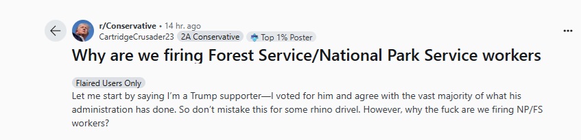 ClipGod1's tweet image. If you weren't sure that #Conservatives are the dumbest fucking people on the planet..........
#doge #nationalparks
DuRRRRRRRrrrRR WhY dOEssss da PARty of shRinking Da governmnt FiRE peopl?