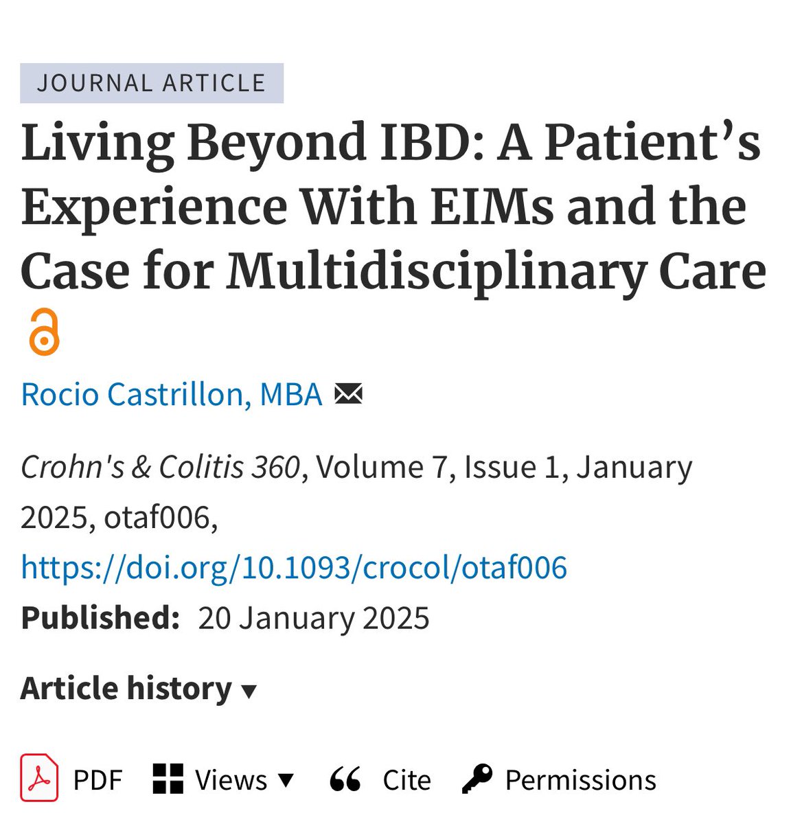 VoiceForIBD's tweet image. I’m thrilled to share my patient #editorial on #extraintestinal manifestations is published in #CC360✍🏼In this editorial, I dive into my personal experiences w/#IBD #EIMs &amp;amp; emphasize the importance of #multidisciplinary #patient care👩🏻‍⚕️👨🏼‍⚕️

Read editorial🔗 bit.ly/LivingBeyondIB…