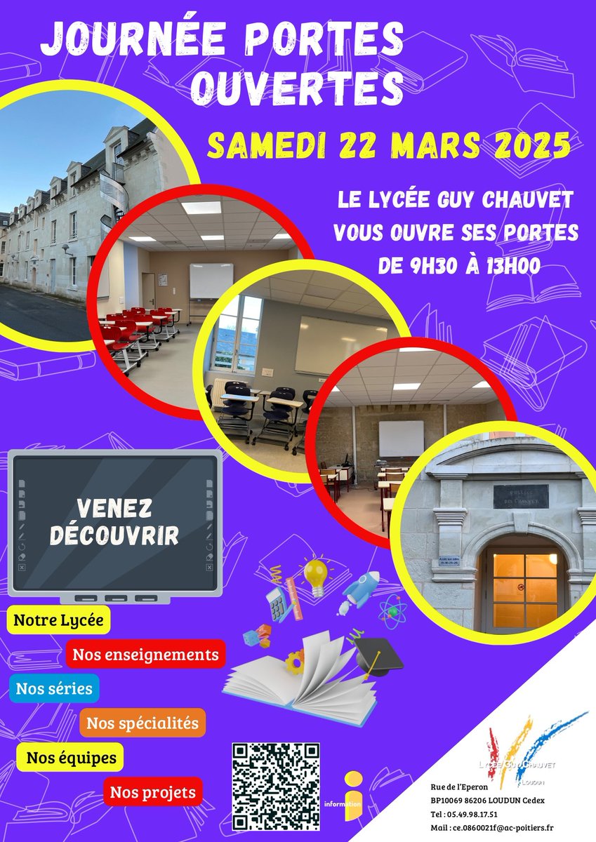Le lycée Guy Chauvet vous ouvre ses portes 

📅 : Samedi 22 mars 2025 de 9h30 à 13h00

N'hésitez pas à venir nous rencontrer pour découvrir nos locaux, nos enseignements et nos projets.