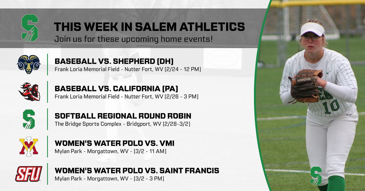 Salem University Tigers (@salemutigers) on Twitter photo We have a week full of home debuts with <a href="/Softball_SalemU/">Salem Softball</a> and <a href="/SalemH2O/">Salem Water Polo</a> opening their home slates alongside a set of mid-week contests for <a href="/SalemBSBL/">Salem Baseball</a> #DefendTheDen We have a week full of home debuts with <a href="/Softball_SalemU/">Salem Softball</a> and <a href="/SalemH2O/">Salem Water Polo</a> opening their home slates alongside a set of mid-week contests for <a href="/SalemBSBL/">Salem Baseball</a> #DefendTheDen