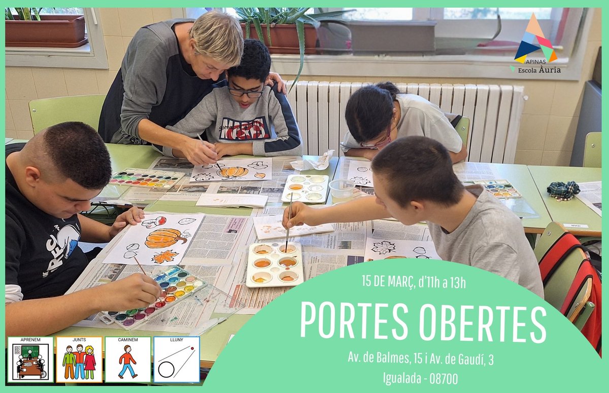 𝐀𝐩𝐫𝐞𝐧𝐞𝐦 𝐣𝐮𝐧𝐭𝐬, 𝐜𝐚𝐦𝐢𝐧𝐞𝐦 𝐥𝐥𝐮𝐧𝐲.

🗓 Portes obertes Escola Àuria el dissabte 15 de Març.

📌Carrer Cervantes nº 35 i Avinguda Gaudí nº 3.
🕘 De 11h a 13h.

ℹ️ apinas.cat/escola-auria/

#⃣ #APINAS #EscolaÀuria