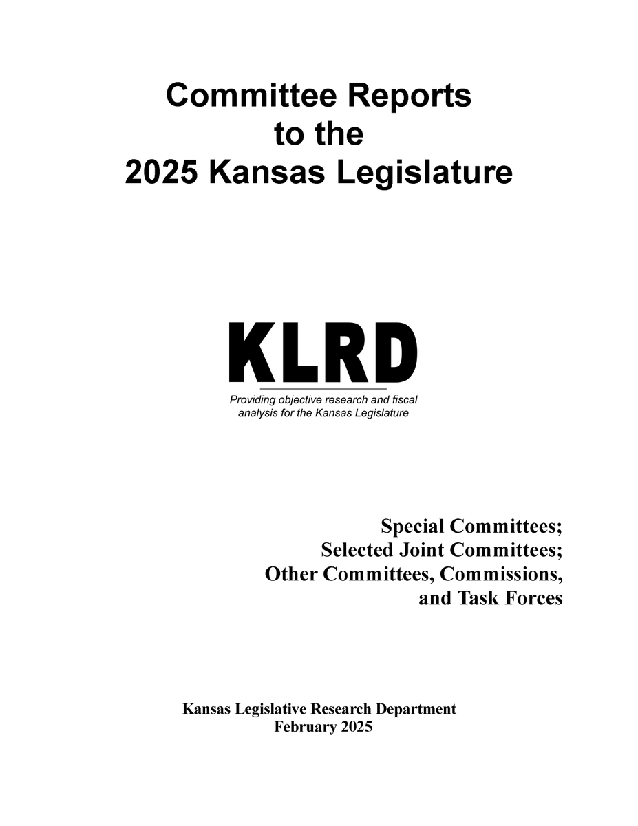 Just published: The 2024 Interim Committee Reports to the 2025 Kansas Legislature. See this report for summaries from several of the interim Special Committees, Joint Committees, and more. #ksleg klrd.gov/2024/12/30/com…