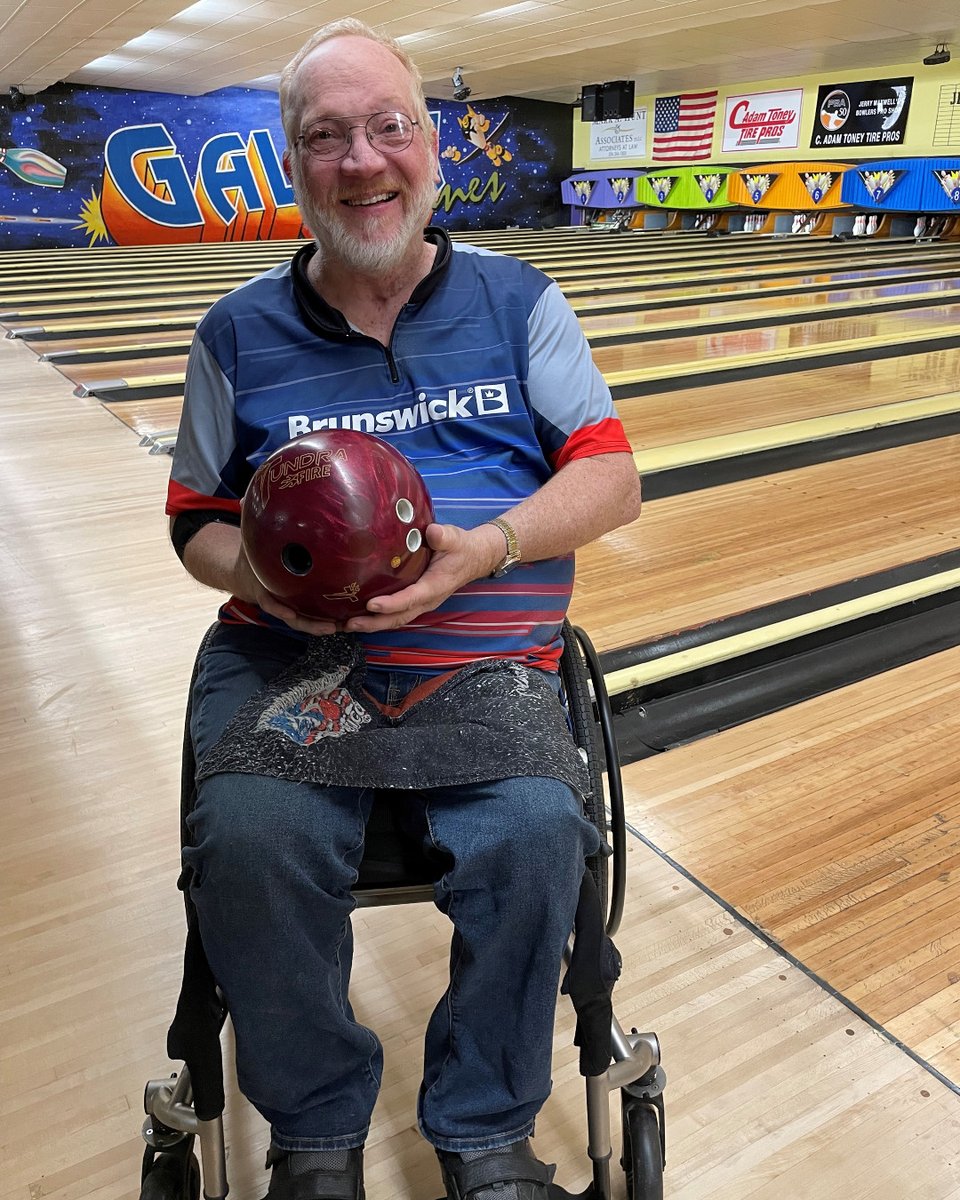 TrackBowling's tweet photo. Congratulations to Brooks Martin for etching his name into the history books for becoming the 3rd wheelchair bowler ever to shoot a 300 game! He used his Tundra Fire during league at Galaxy Lanes! 👏
#TrackBowling #TundraFire #HK22 https://t.co/MxPRvAHZKf