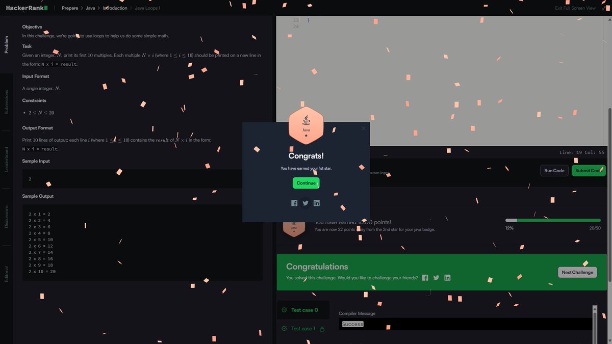rishabhgiri024's tweet image. Just earned the Bronze Badge for Java on HackerRank! hackerrank.com/rishabhgiri054… 
Today, I earned my first star on HackerRank. All i said is, I need to work more efficiently and continue my journey of learning. #firststar #hackerrank #Coding  #Journey