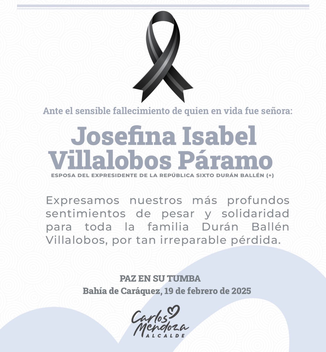 Nota de condolencia.