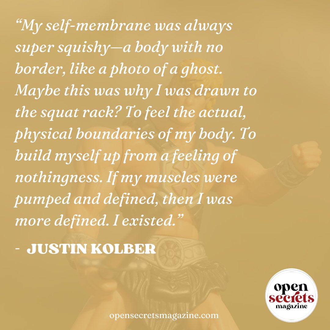 Open Secrets Magazine (@opensecretsmag) on Twitter photo For #EatingDisordersAwarenessWeek we published <a href="/JustinKolber34/">justin kolber</a>’s insightful essay “He-Man’s Ripped Muscles Fueled My Eating Disorder and Body Dysmorphia.” Check it out and share it with someone who may relate: opensecretsmagazine.com/p/he-man-male-…
#eatingdisorders For #EatingDisordersAwarenessWeek we published <a href="/JustinKolber34/">justin kolber</a>’s insightful essay “He-Man’s Ripped Muscles Fueled My Eating Disorder and Body Dysmorphia.” Check it out and share it with someone who may relate: opensecretsmagazine.com/p/he-man-male-…
#eatingdisorders