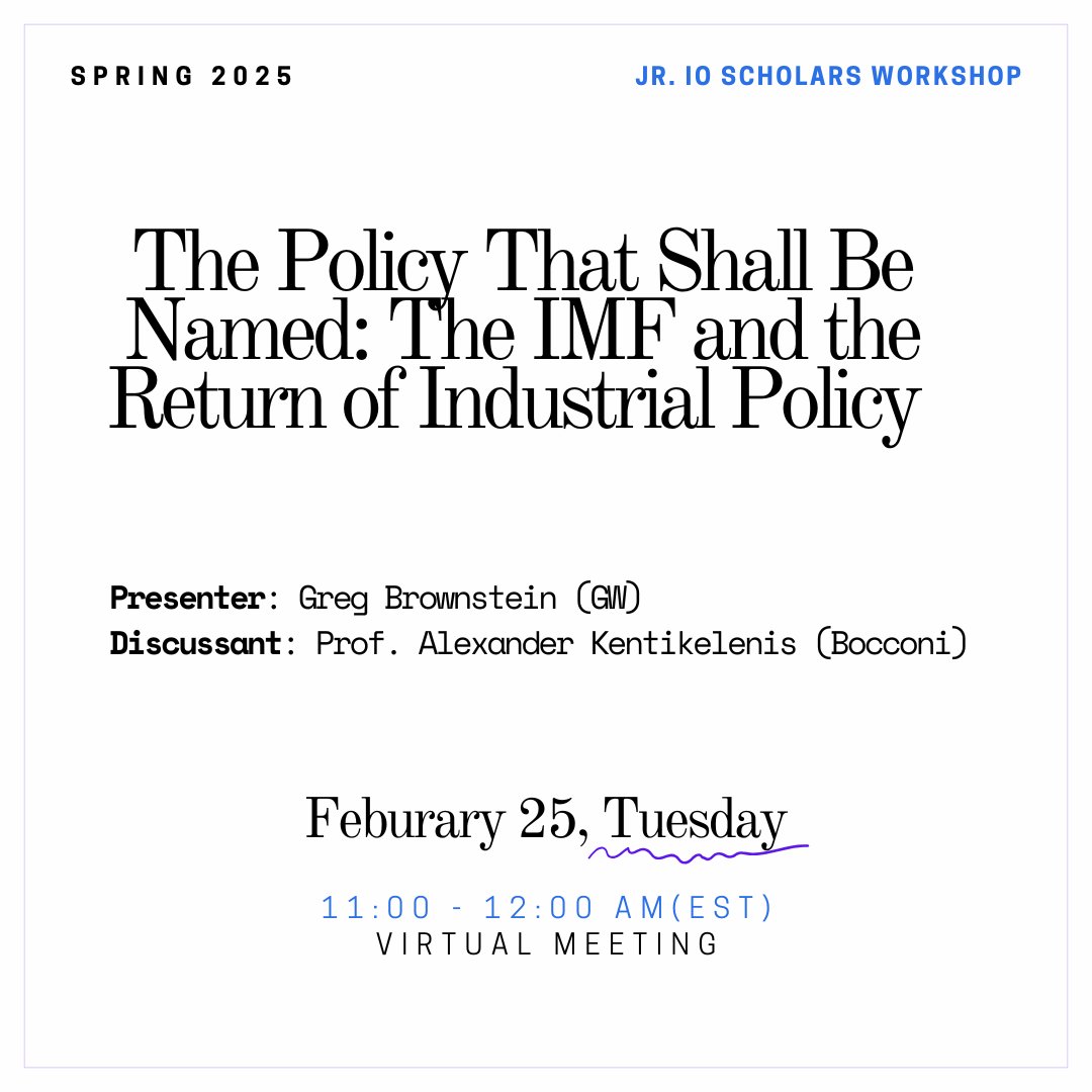 Join us tomorrow at 11 EST! See here for the paper: io-workshop.github.io/files/Brownste…
#IMF #IPE #jrioscholars