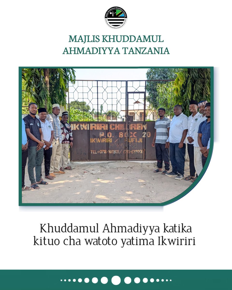 Khuddamtanzania's tweet photo. Sambamba na kuadhimisha Siku ya Mwana Aliyeahidiwa @Khuddamtanzania iliweza kutembelea kituo cha watoto yatima cha Ikwiriri Children Home, Ikwiriri.
#Khuddam #Islam #Ahmadiyya.#MKATZ #KhuddamTz #MuslihMaud #MwanaAliyeahidiwa #Maadhimisho #Ikwiriri #Yatima #Orphanage https://t.co/mXUpLciW17