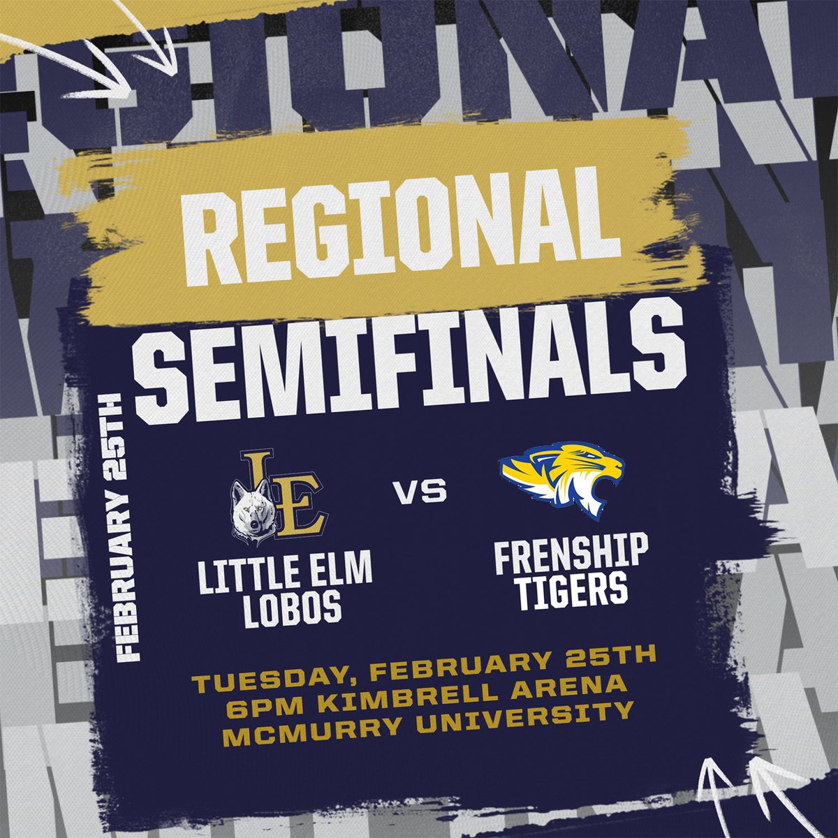 LEISD Athletics (@leisdathletics) on Twitter photo 🚨 GAME DAY ALERT, LOBO NATION! 🚨
🐺Your <a href="/LEBoysLoboHoops/">Little Elm Boys Basketball</a> are headed to the Regional Semifinals! 🏀
🆚 Frenship Tigers
📅 Tuesday, February 25th
⏰ 6:00 PM
📍 Kimbrell Arena | McMurry University
Let’s pack the stands and bring that Lobo energy!
🐺 Who's ready!!
#LoboBasketball 🚨 GAME DAY ALERT, LOBO NATION! 🚨
🐺Your <a href="/LEBoysLoboHoops/">Little Elm Boys Basketball</a> are headed to the Regional Semifinals! 🏀
🆚 Frenship Tigers
📅 Tuesday, February 25th
⏰ 6:00 PM
📍 Kimbrell Arena | McMurry University
Let’s pack the stands and bring that Lobo energy!
🐺 Who's ready!!
#LoboBasketball
