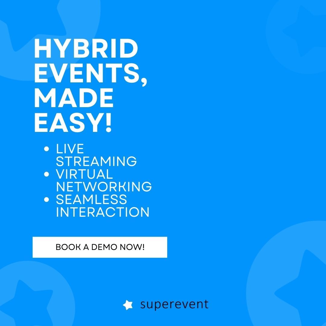 Hosting a hybrid event? The challenge is keeping both in-person and virtual attendees equally engaged. 🎥🌍 With Superevent, you can:
✅ Offer real-time session streaming
✅ Enable virtual networking rooms
✅ Provide interactive digital tools

meetings-eu1.hubspot.com/roza-kouroukli…