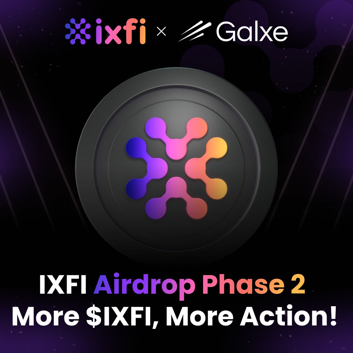 IXFI | Gen 3.0 Exchange (@ixfiexchange) on Twitter photo Phase 1 was just the beginning. Now, things get even more interesting.
The IXFI Airdrop, powered by <a href="/GalxeQuest/">Galxe Quest</a>, enters Phase 2 - bringing deeper engagement, new opportunities, and even more $IXFI tokens for those who take part.
Join the Rebellion!
πapp.galxe.com/quest/IXFI Phase 1 was just the beginning. Now, things get even more interesting.
The IXFI Airdrop, powered by <a href="/GalxeQuest/">Galxe Quest</a>, enters Phase 2 - bringing deeper engagement, new opportunities, and even more $IXFI tokens for those who take part.
Join the Rebellion!
πapp.galxe.com/quest/IXFI