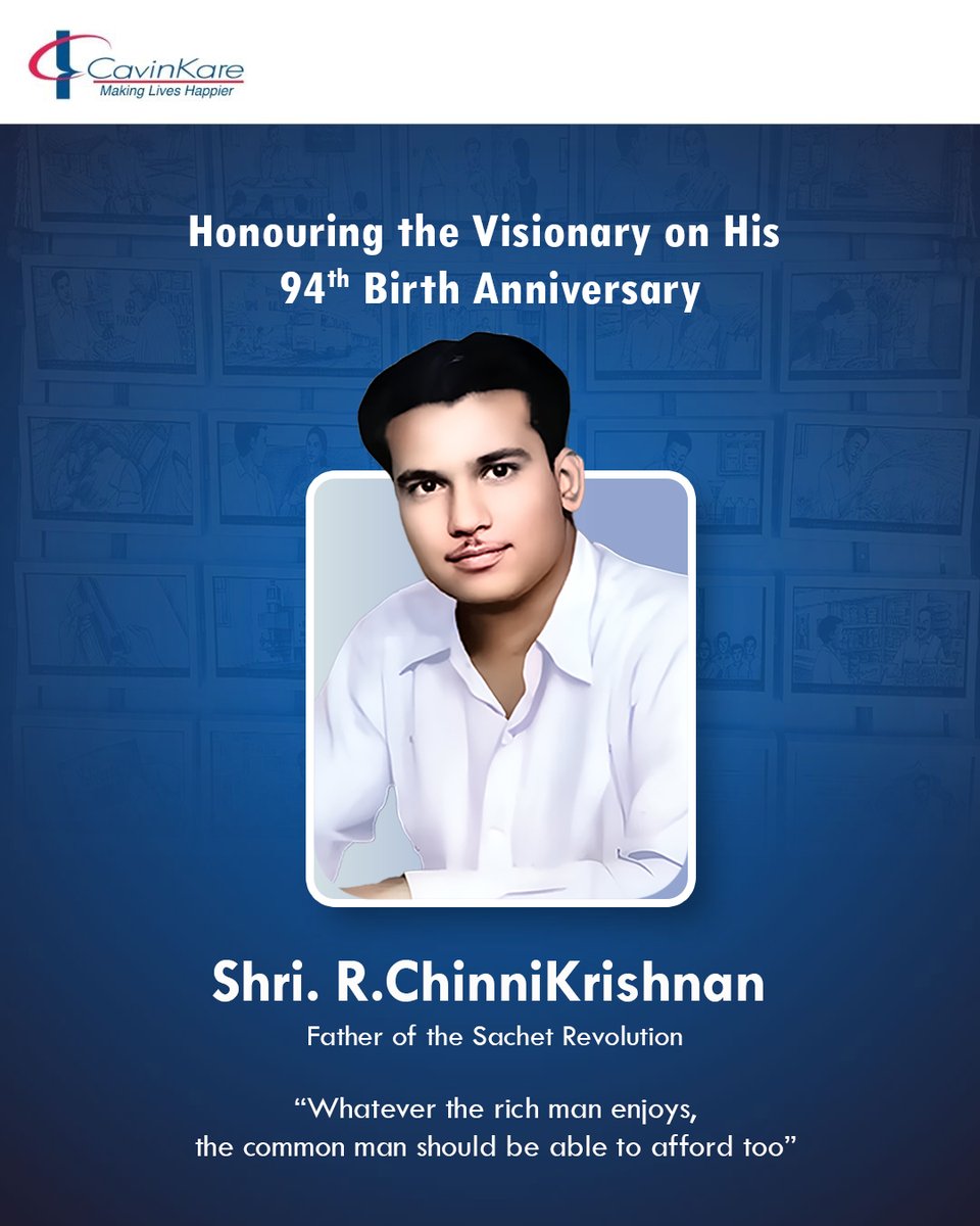 Honouring a Visionary, Celebrating a Legacy! ✨

Remembering Shri R. ChinniKrishnan on his 94th Birth Anniversary—the pioneer who made quality accessible to all. His vision continues to inspire us to innovate, uplift, and make lives happier.

#CavinKare #MakingLivesHappier