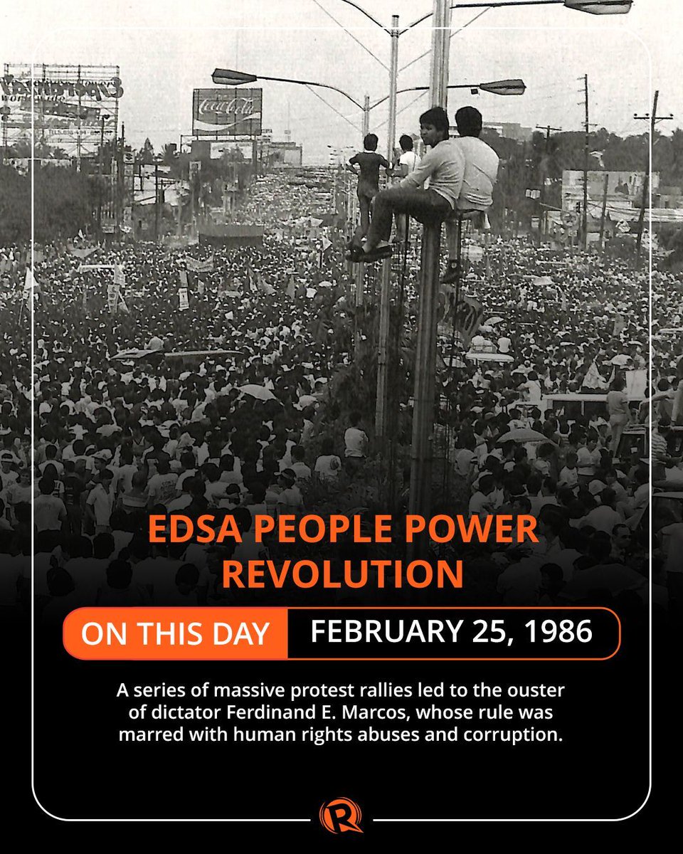 #OnThisDay in 1986, a bloodless revolution toppled a dictator. #EDSA39

Read more stories here: rappler.com/philippines/n8…