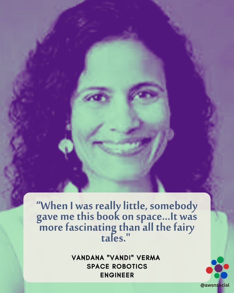 It’s Motivation Monday! Research has shown that girls who are introduced to STEM concepts from a young age are more likely to pursue it as a career. Vandi Verma is a case in point! At AWSN, we want to encourage a love of STEM from the start. Like and share if you love this quote.