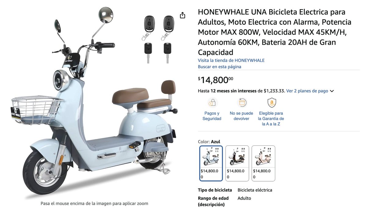 El problema de las MOTOS ELÉCTRICAS como esta de <a href="/HoneywhaleMx/">Honey Whale México</a> es que se anuncian como Bicicletas Eléctricas cuando realmente no lo son! <a href="/GobCDMX/">Gobierno de la Ciudad de México</a> <a href="/LaSEMOVI/">Secretaría de Movilidad CDMX</a>