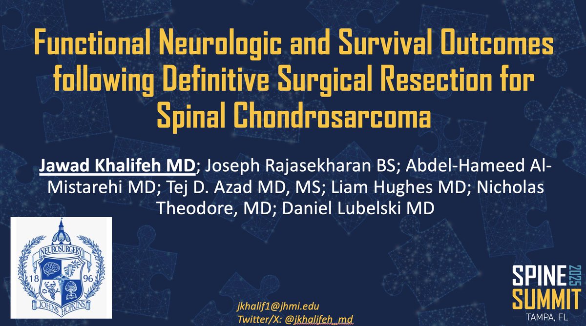 Jawad Khalifeh, MD (@jkhalifeh_md) on Twitter photo Great weekend spent in Tampa FL at the <a href="/spinesection/">AANS/CNS Spine Section</a> presenting our research work in spinal oncology <a href="/DanielLubelski/">Daniel Lubelski</a> <a href="/DrNTheodore/">Nicholas Theodore,MD</a> and connecting with colleagues and mentors. <a href="/HopkinsNsurg/">Johns Hopkins Neurosurgery</a> <a href="/tdazad/">Tej D. Azad 🇺🇸</a> Great weekend spent in Tampa FL at the <a href="/spinesection/">AANS/CNS Spine Section</a> presenting our research work in spinal oncology <a href="/DanielLubelski/">Daniel Lubelski</a> <a href="/DrNTheodore/">Nicholas Theodore,MD</a> and connecting with colleagues and mentors. <a href="/HopkinsNsurg/">Johns Hopkins Neurosurgery</a> <a href="/tdazad/">Tej D. Azad 🇺🇸</a>