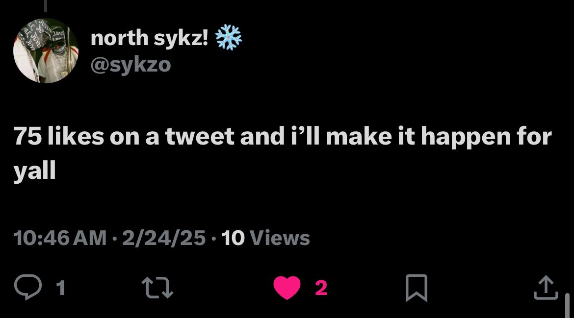 ALL HANDS ON DECK‼️
If this tweet breaks 75 likes <a href="/Tezstin/">Tez ✝</a> and I WILL CONTROL THE <a href="/NorthernForces/">North</a> PAGE FOR A DAY…like &amp; comment what we should do 😈