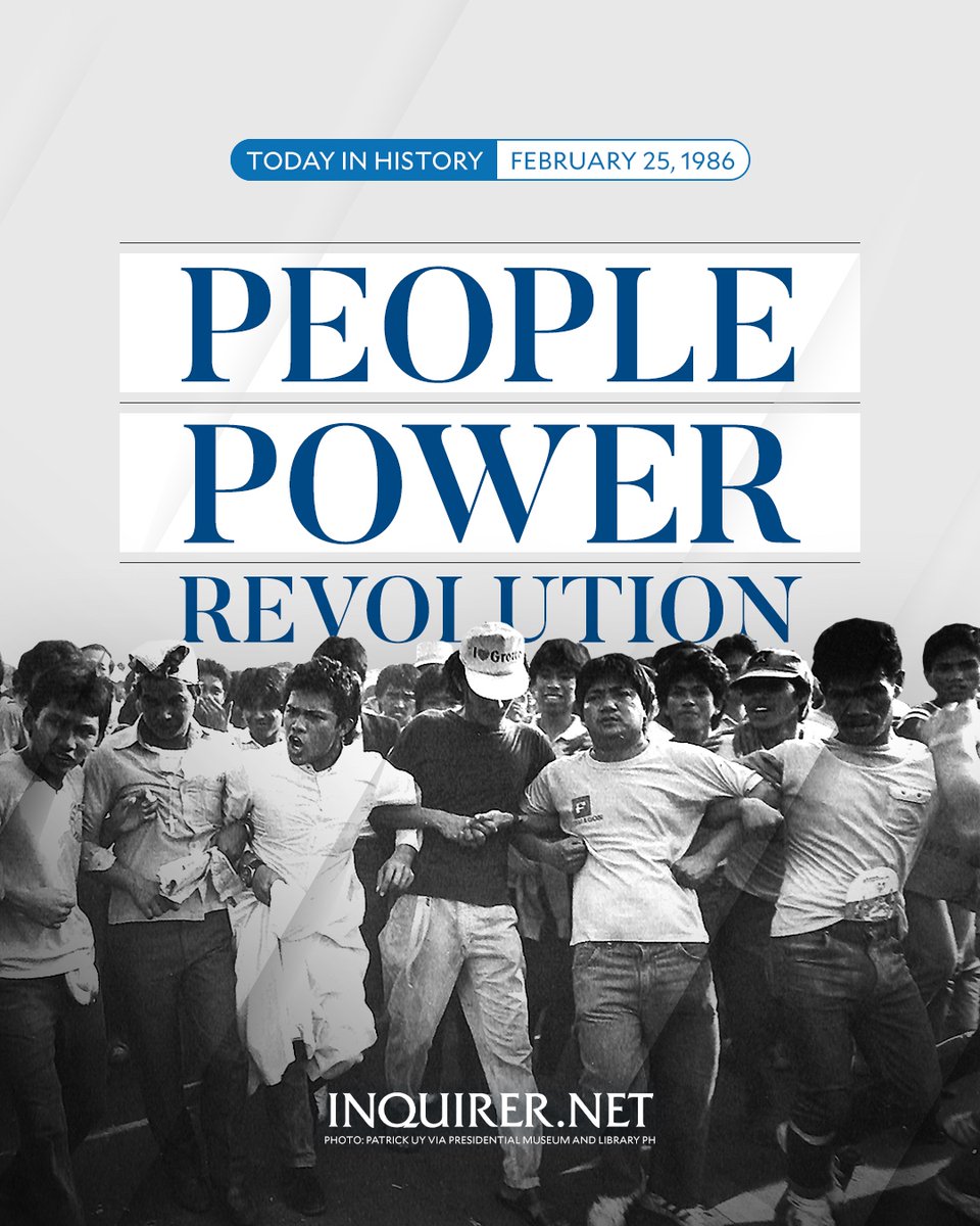 #TodayInHistory 

Today marks the 39th anniversary of the 1986 People Power Revolution, a historic movement that led to the ouster of late dictator Ferdinand Marcos and the restoration of democracy in the Philippines.