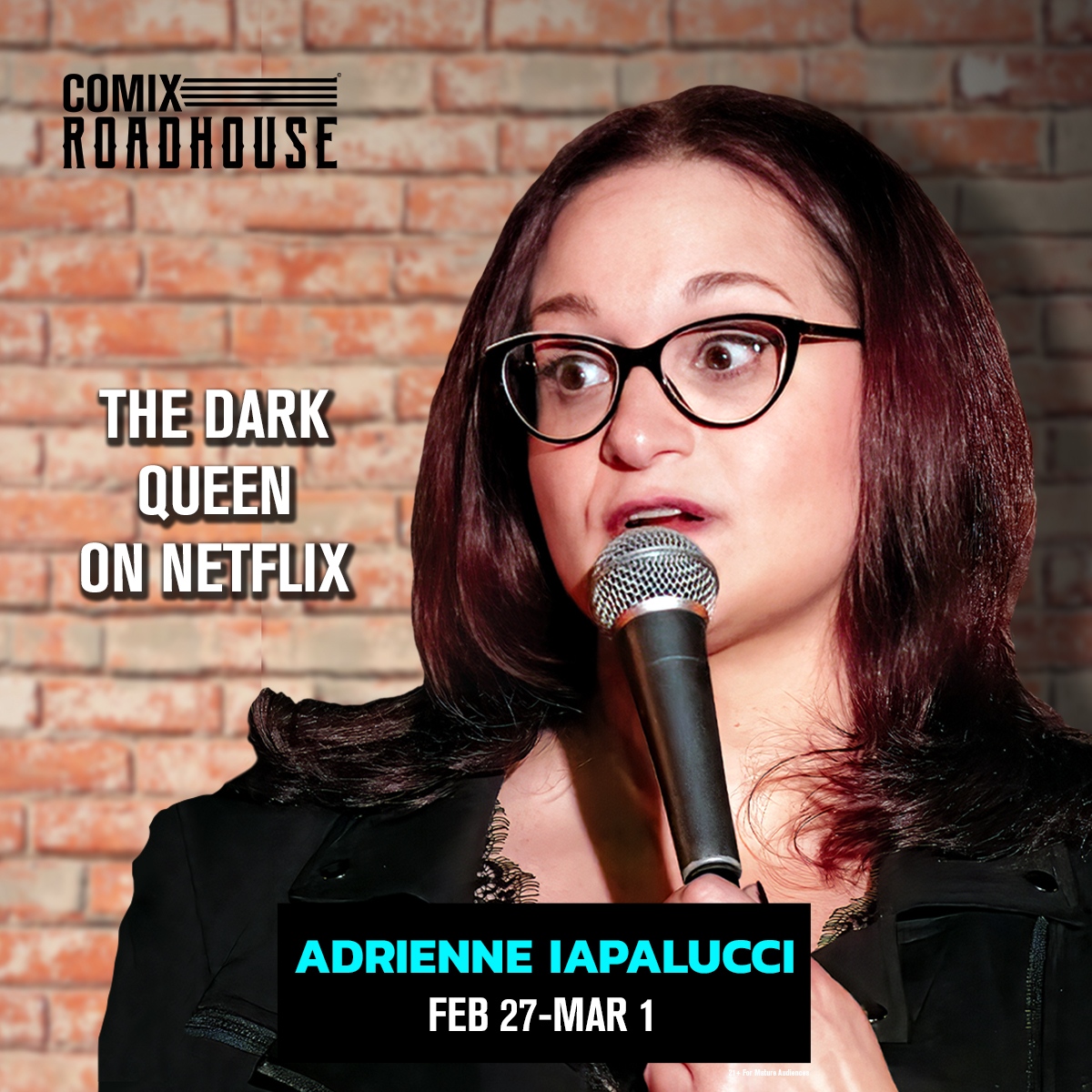 ComixRoadhouse's tweet image. We're excited to have the hilarious @AIapalucci in the Comedy Club this weekend!
Tickets + More: shorturl.at/gbH8q