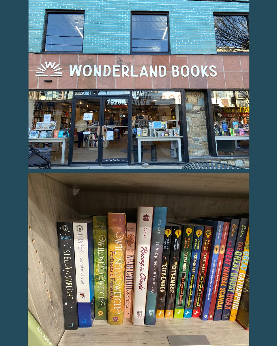 DC/Bethesda peeps, be sure to check out Wonderland Books, a beautiful new bookstore in downtown Bethesda. With Racing the Clouds just released, how fitting that the bookstore in the town where I grew up was the first place I got to see my two books side by side on a shelf.