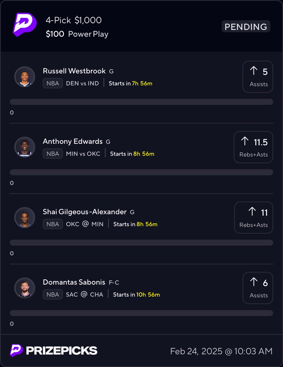 NBA 10X HEATER‼️🔥🚂🔮💰

$100 Giveaway to someone who #Likes and #Retweets this post!✅✅✅✅

BOL if Tailing!🍀🤝

#prizepicks #nba