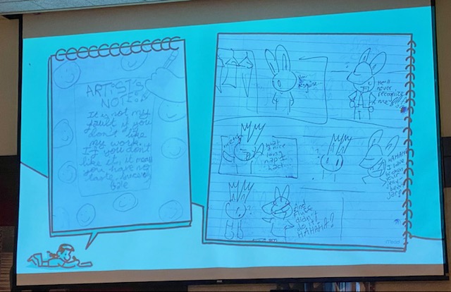d61library's tweet photo. 🖌️✏️📚Author and illustrator Gale Galligan gave a fantastic and inspiring presentation at the 23rd Annual Anderson's Bookshops Children's Literature Breakfast on Saturday!����#D61Learns, @D61EJH, @GraphixBooks, @DarienSD61, #ABCLB https://t.co/ShkSHblSl5