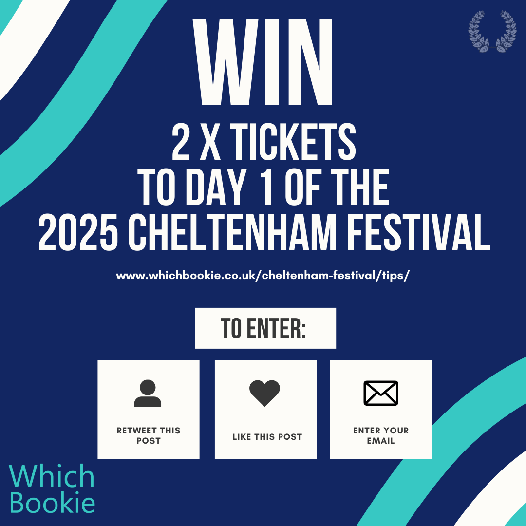 🏇 Fancy a day at the races?🏇

WIN 2 tickets to Day 1 of the 2025 Cheltenham Festival (Tuesday 11th March)!

Just Like, Retweet &amp; enter your email on WhichBookie to be in with a FREE chance of winning the tickets!

Enter Here🔽🔽
whichbookie.co.uk/cheltenham-fes…

Contest ends midnight,