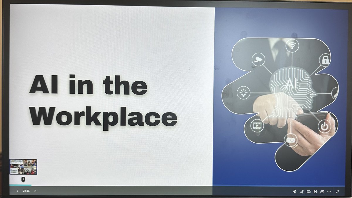 Christine Danhoff and Carrie Sanchez shared tools, tips and insight this morning “AI in the Workplace” for the Ottawa County Improvement Corporation’s HR Network Meeting. #ChampioningEducation