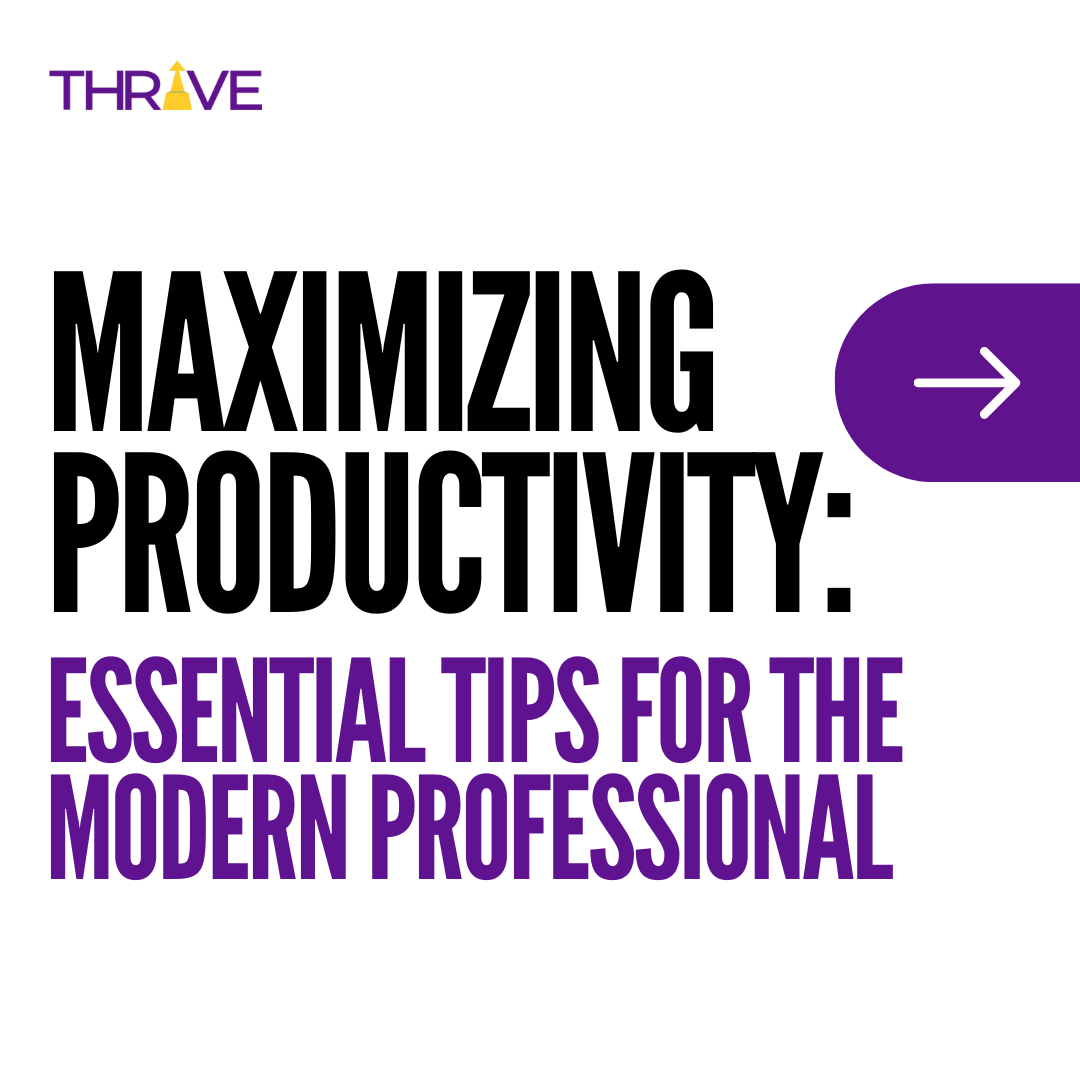 Thrive_RC's tweet photo. Maximizing Productivity: Essential Tips for the Modern Professional

In today’s fast-paced world, professionals face increasing demands on their time, requiring them to work smarter, not just harder... https://t.co/Y9i0RliV3B