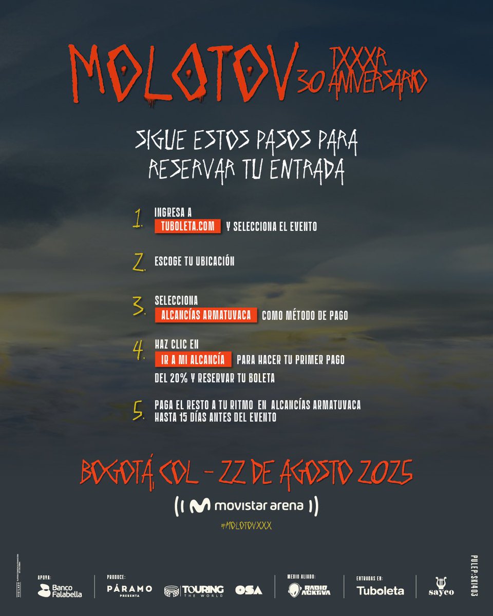 PogoConcerts (@pogotaconcerts) on Twitter photo Llego <a href="/Armatuvaca/">Armatuvaca</a> de Molotov
Alcancías para que lo paguen por plazos y sin afanes !.
Otro evento <a href="/paramo_presenta/">Páramo Presenta</a>
#Comparte #Apoya Llego <a href="/Armatuvaca/">Armatuvaca</a> de Molotov
Alcancías para que lo paguen por plazos y sin afanes !.
Otro evento <a href="/paramo_presenta/">Páramo Presenta</a>
#Comparte #Apoya