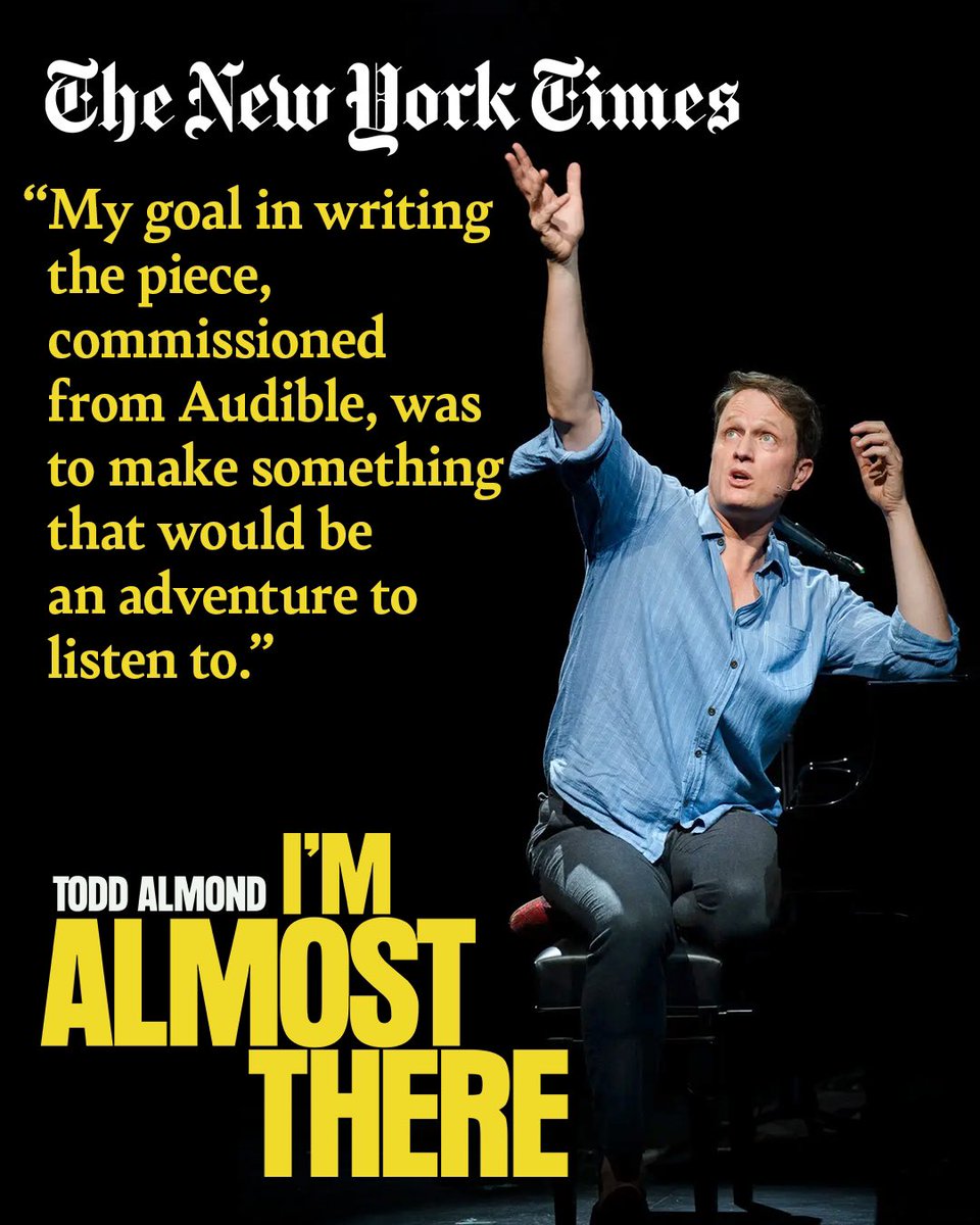 Called “a work of wonder” by <a href="/nytimes/">The New York Times</a>, Todd Almond’s poignant and hilarious show I’M ALMOST THERE is now available for you to listen to today at the link in our bio.

Enjoy the adventure!