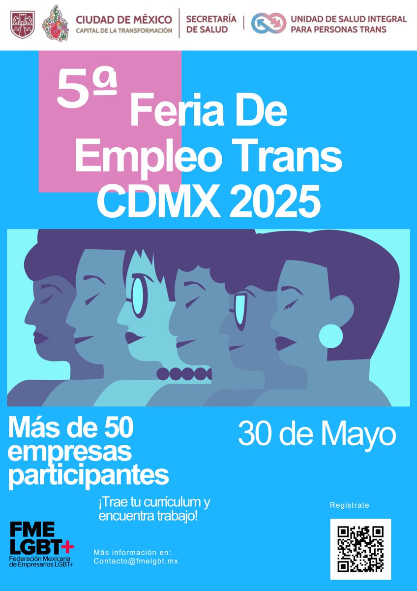 📢 Feria de Empleo Trans 🏳️‍⚧️💼

📅 30 de mayo | ⏰ 10:00 - 15:00 | 📍 USIPT

Oportunidades laborales en un espacio inclusivo. ¡Trae tu CV y construyamos un futuro con más diversidad! 💜

Registro: survey.zohopublic.com/zs/rIfZHP