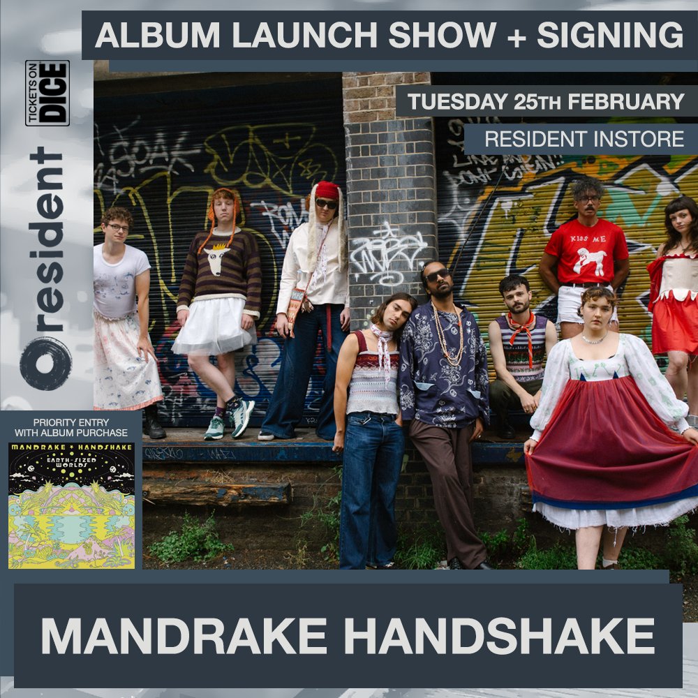 resident (@residentmusic) on Twitter photo It's just more sleep until Mandrake Handshake (<a href="/mdrakehshake/">Mandrake Handshake</a>) fill our shopfloor with their psych-goodness 🌠
Make sure you grab yourself an *Album + Entry*: link.dice.fm/afba10972c94?d… It's just more sleep until Mandrake Handshake (<a href="/mdrakehshake/">Mandrake Handshake</a>) fill our shopfloor with their psych-goodness 🌠
Make sure you grab yourself an *Album + Entry*: link.dice.fm/afba10972c94?d…